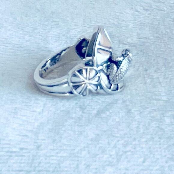 Frog On Lily Pad KC Studio 2011 Barry Kieselstein Cord Sterling Silver Ring - Picture 8 of 15